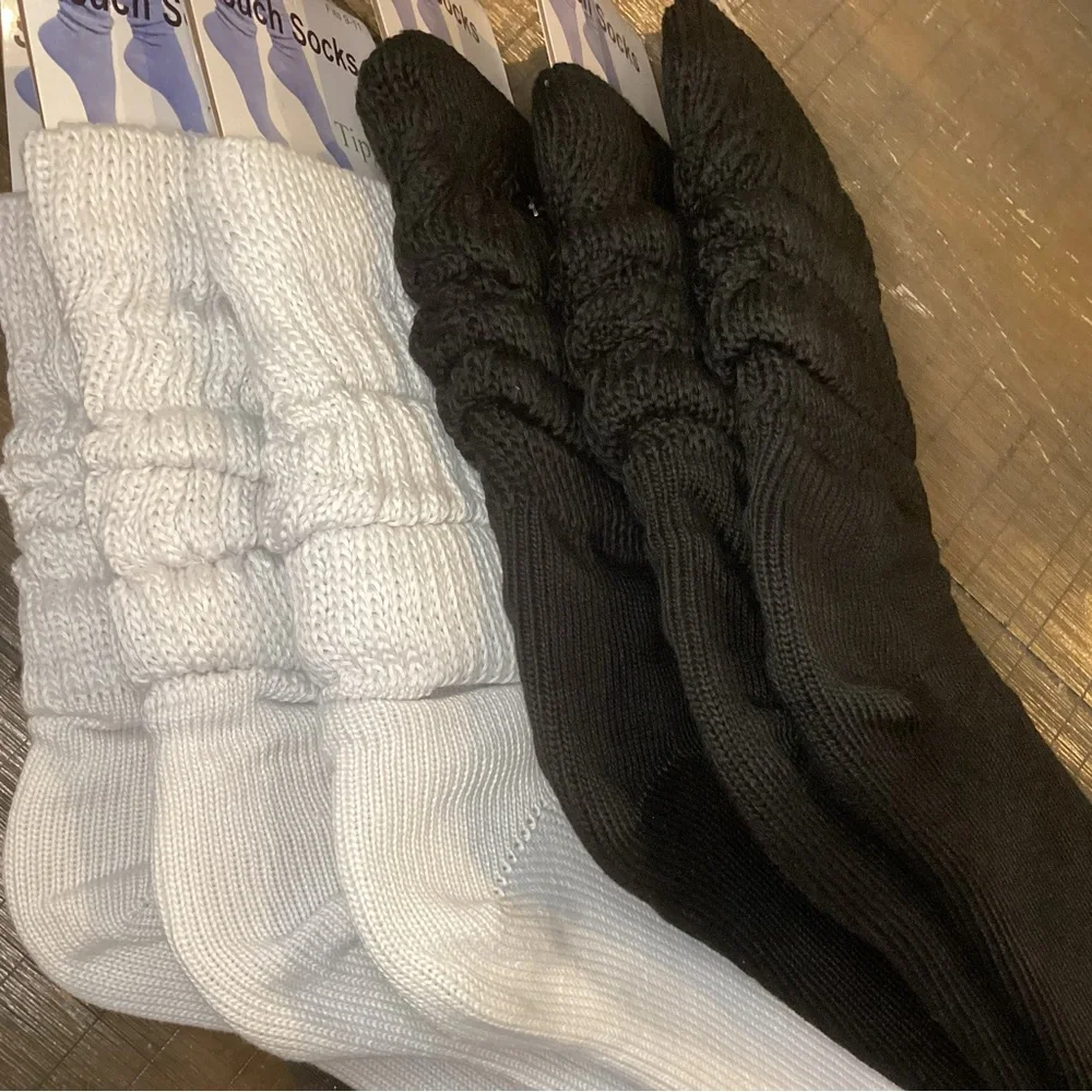 🌸6 Pair Slouch Socks Ladies (B/W)